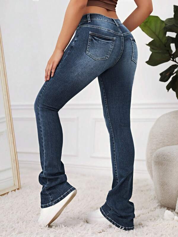 Ripped Flare Leg Jeans
