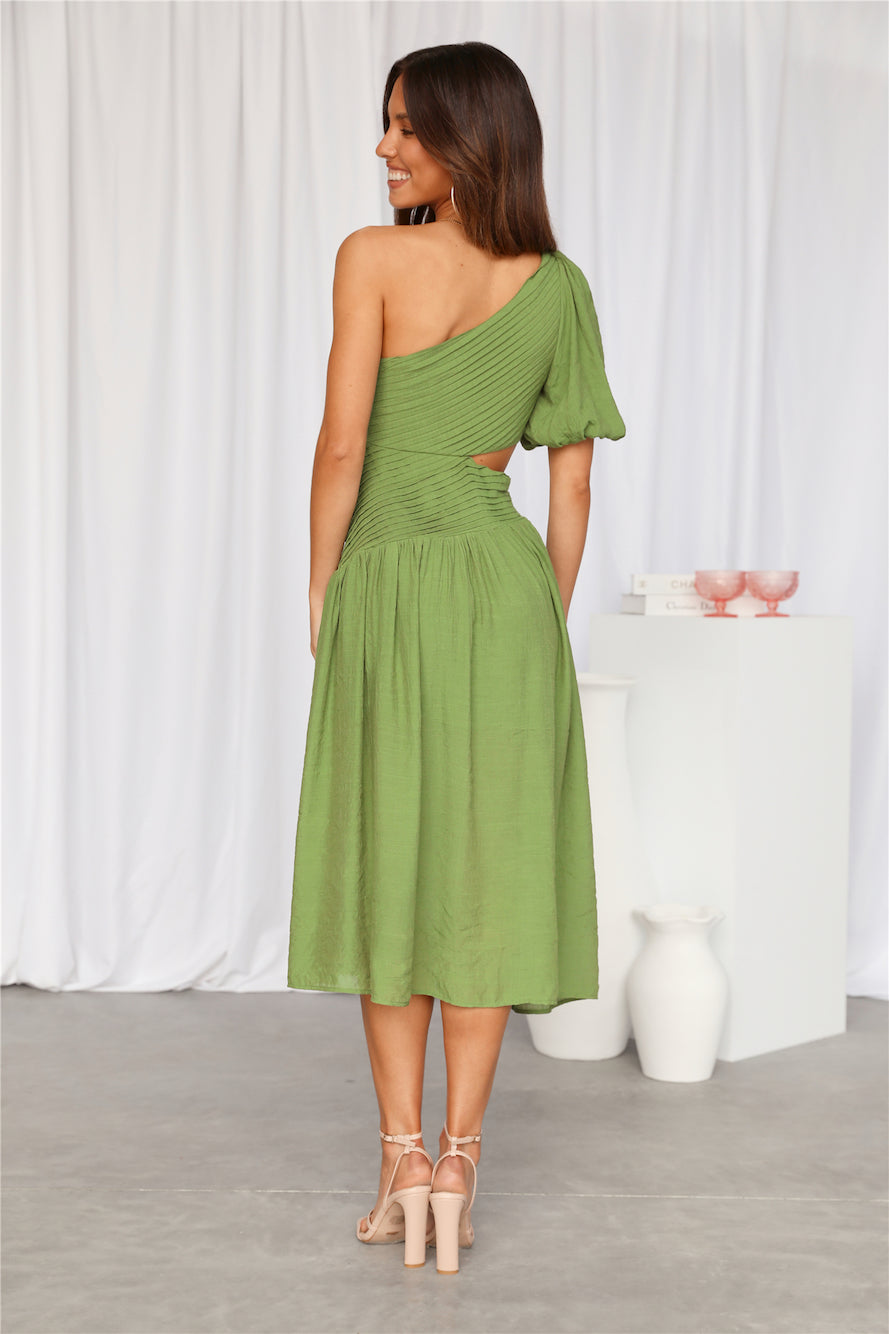 Meadow Secrets Midi Dress Green