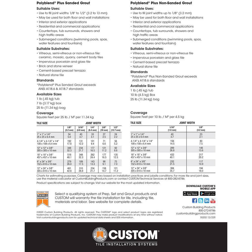 Custom Building Products Polyblend Plus #370 Dove Gray 25 lb. Sanded Grout PBPG37025