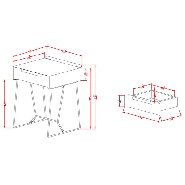 Furniture of America Omer Modern Metal 1-drawer Side Table