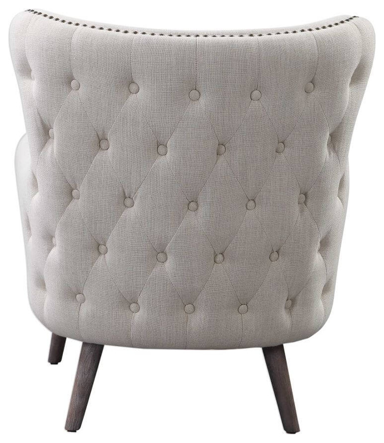 Uttermost Donya 31 x 35 quotAccent Chair  Cream   Midcentury   Armchairs And Accent Chairs   by Designer Lighting and Fan  Houzz