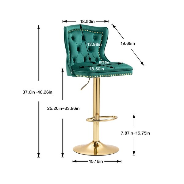 With Back and Footrest Counter Height Bar Stools (2PC SET )