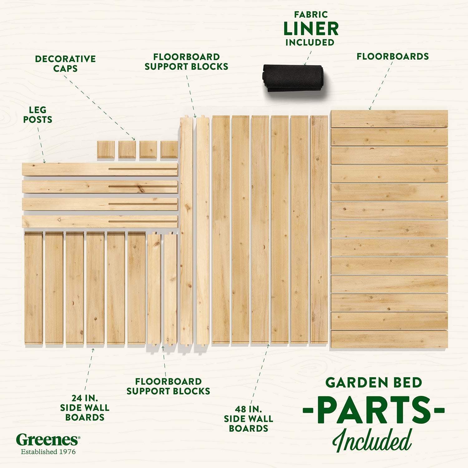 Greenes Fence 48" x 24" x 31" Beige Cedar and Wood Raised Garden Kit