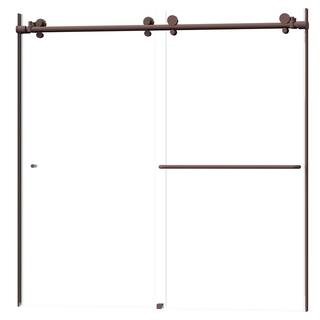 Holcam Eclipse 60 in. W x 60.5 in. H Frameless Bypass Sliding Tub Door in Oil Rubbed Bronze ECBTE.ORB.CLR.6060.HS