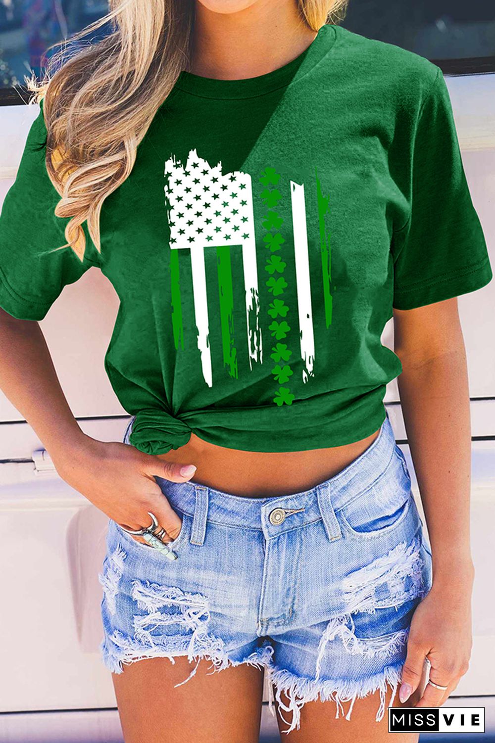 St Patrick's Day Shirt,Shamrock Graphic Tee Wholesale