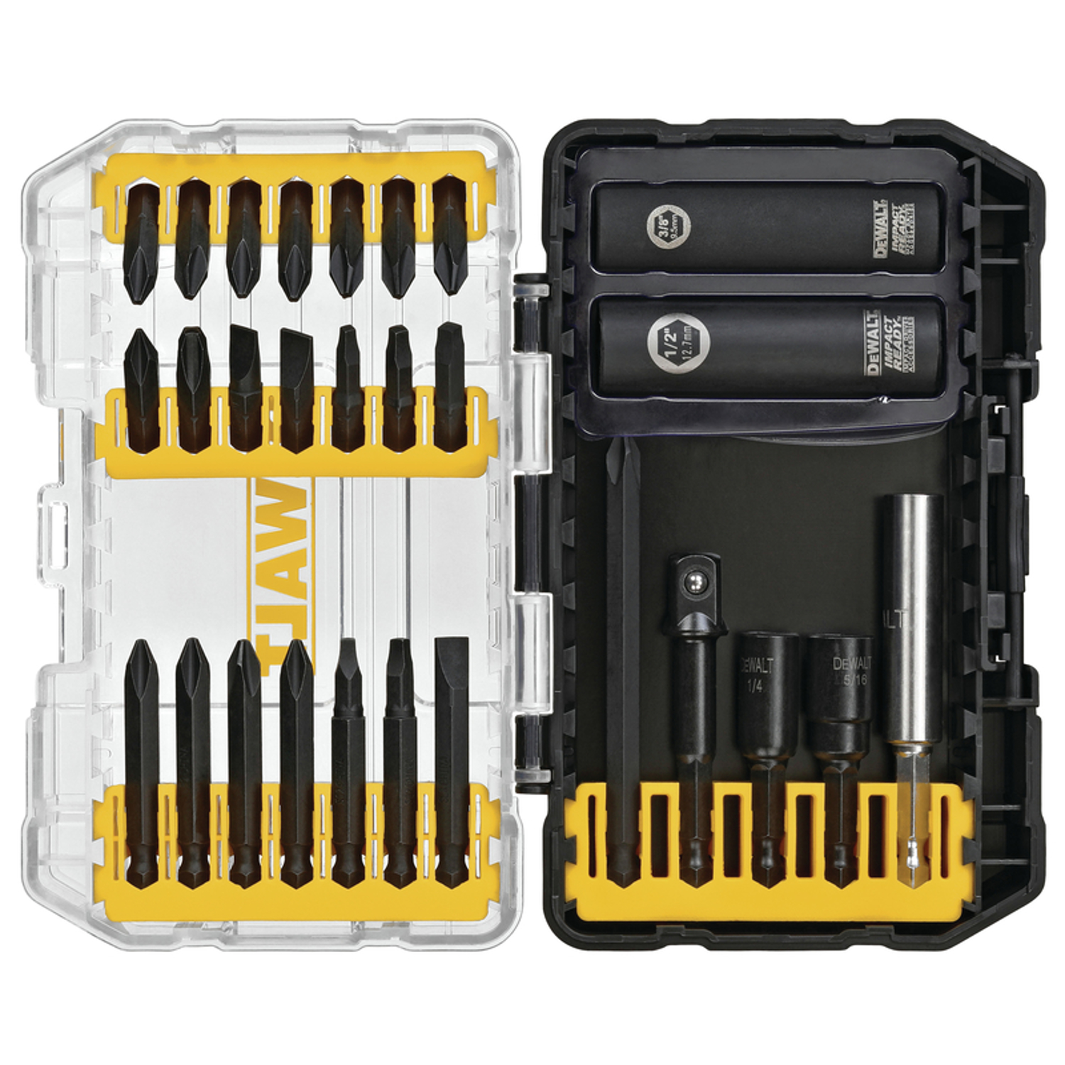 DW Impact Ready Screwdriving Bit Set Heat-Treated Steel 28 pc