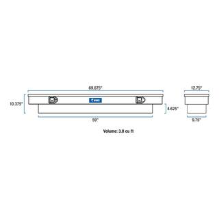 UWS 69 in. Bright Aluminum Slim-Line Crossover Truck Tool Box (Heavy Packaging) TBS-69-SL