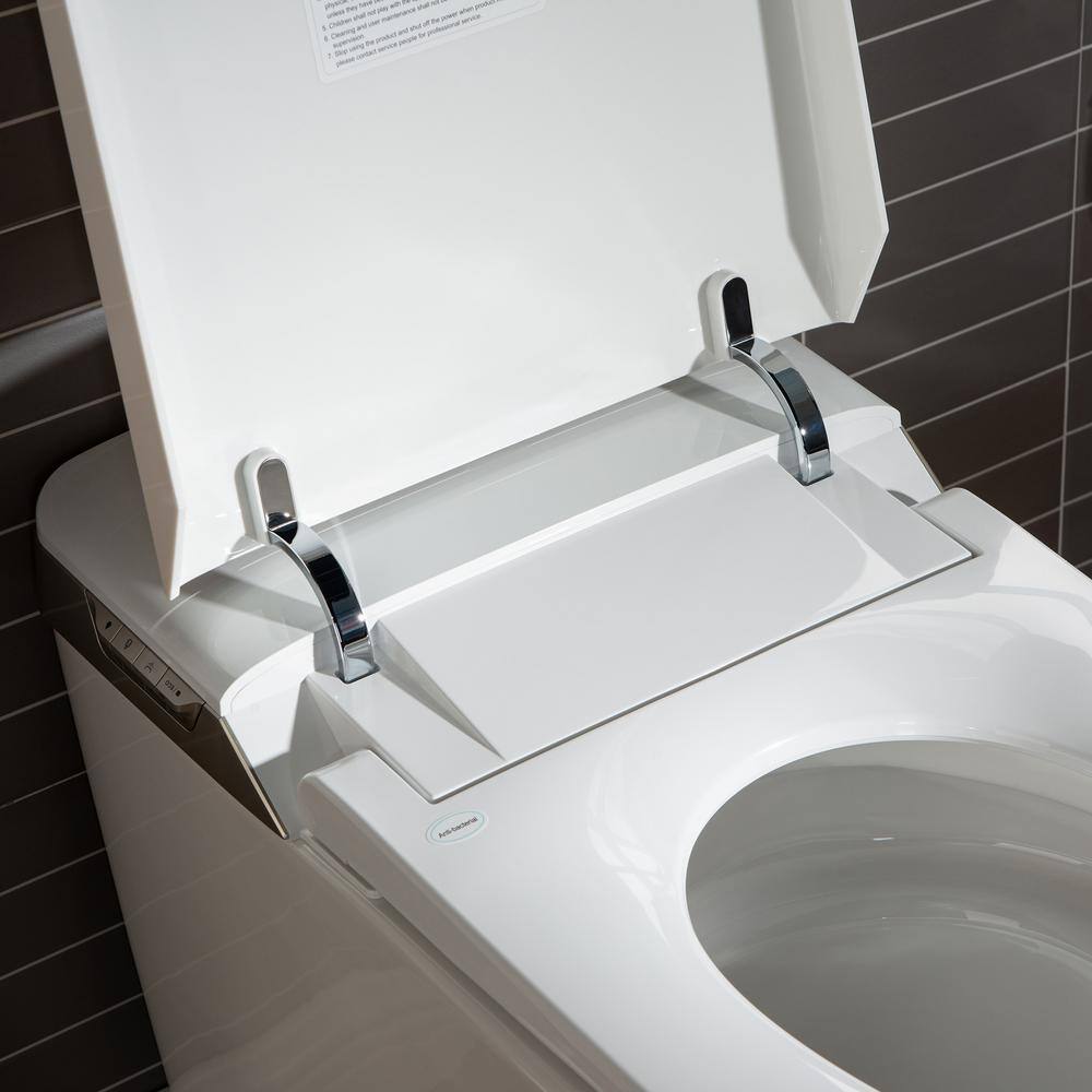 WOODBRIDGE Toscano Intelligent Comfort Height 1-Piece 1.0 GPF 1.6 GPF Dual Flush Elongated Toilet in White Seat Included HB0980S