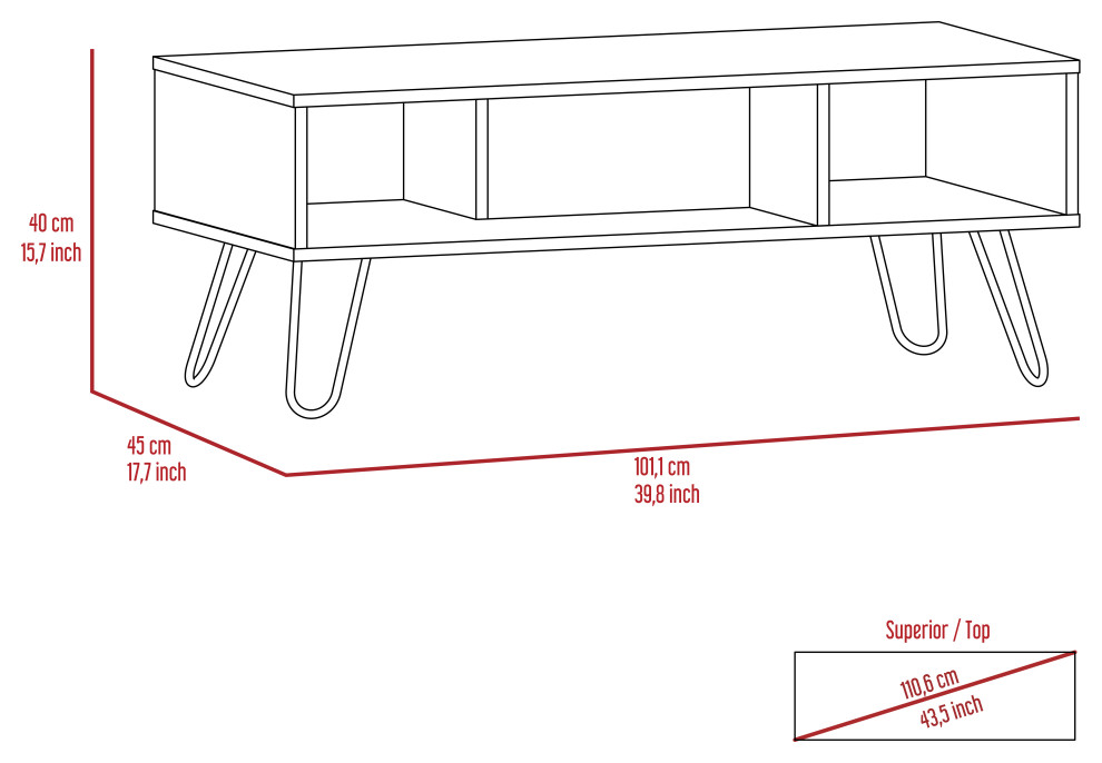 DEPOT E SHOP Vassel Coffee Table  Espresso   Midcentury   Coffee Tables   by DEPOT ESHOP LLC  Houzz