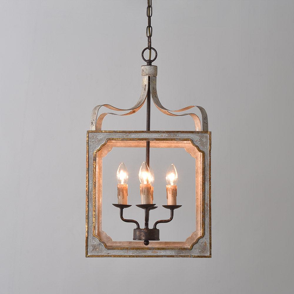 Boho Rustic Cube Chandelier