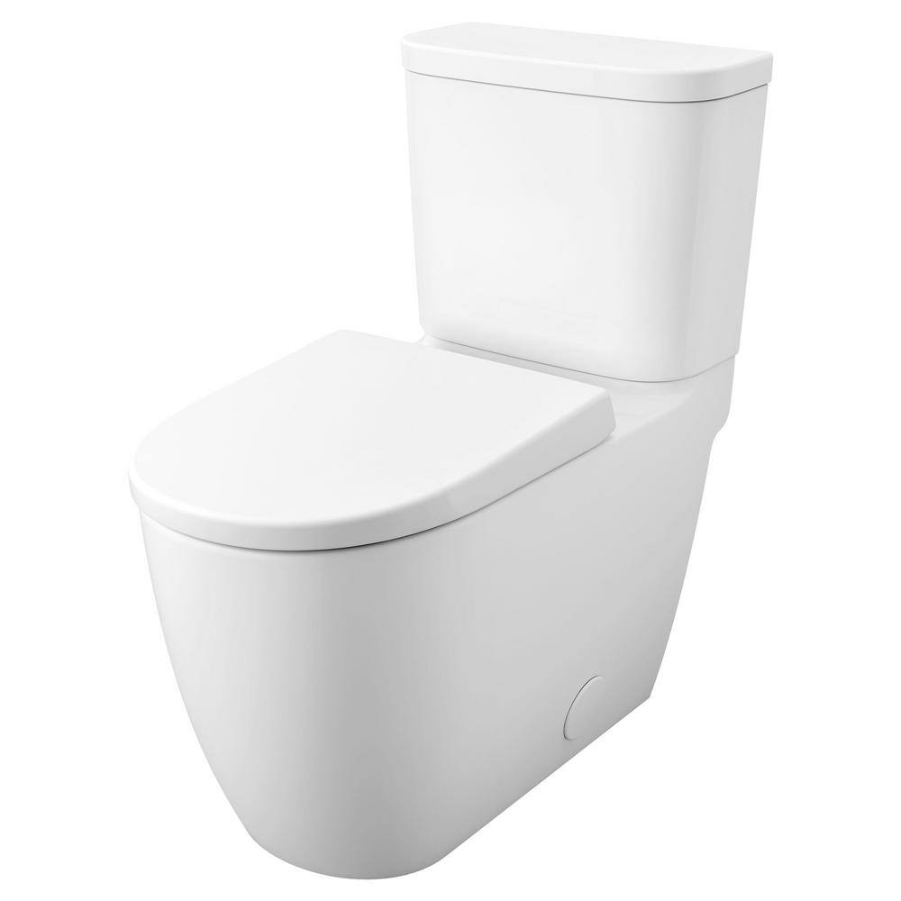 GROHE Essence 2-piece 1.28 GPF Single Flush Elongated Toilet with Left Hand Trip Lever in Alpine White Seat Included 39675000