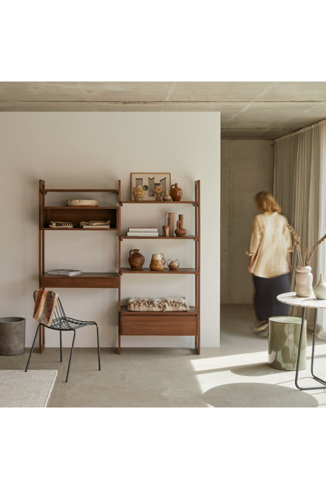 Solid Teak Classic Bookcase  Tikamoon Wall   Transitional   Bookcases   by Oroa   Distinctive Furniture  Houzz