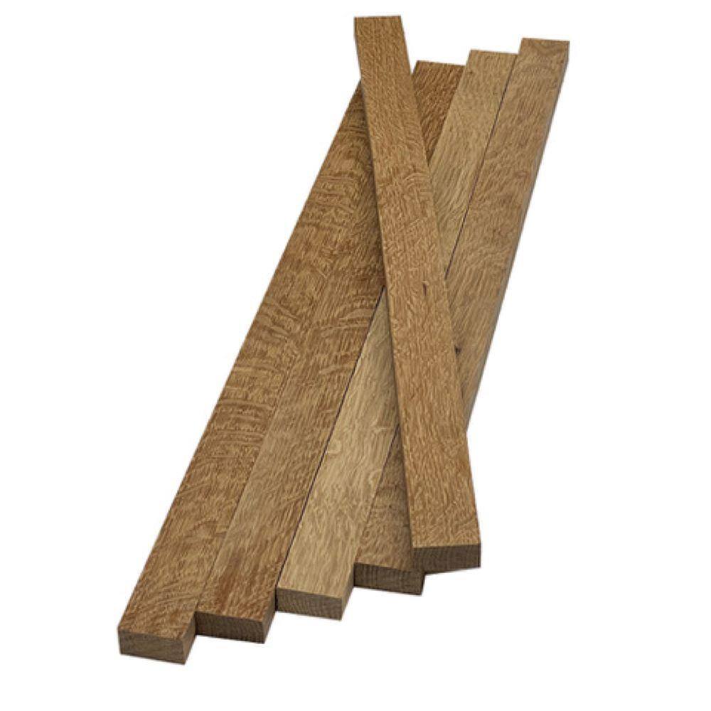 Swaner Hardwood 1 in. x 2 in. x 2 ft. Quarter Sawn White Oak S4S Hardwood Board (5-Pack) OL04011624AQ