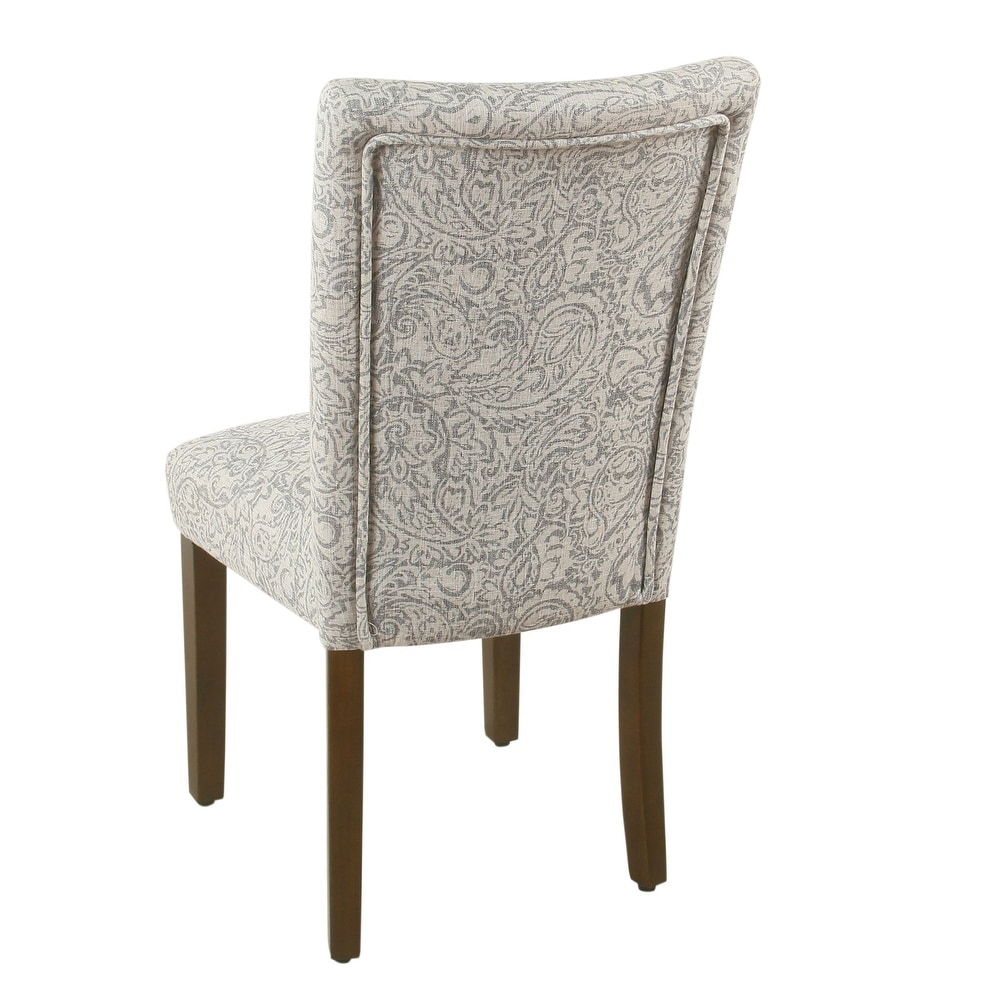 HomePop Parsons Dining Chair   Gray Floral (set of 2)