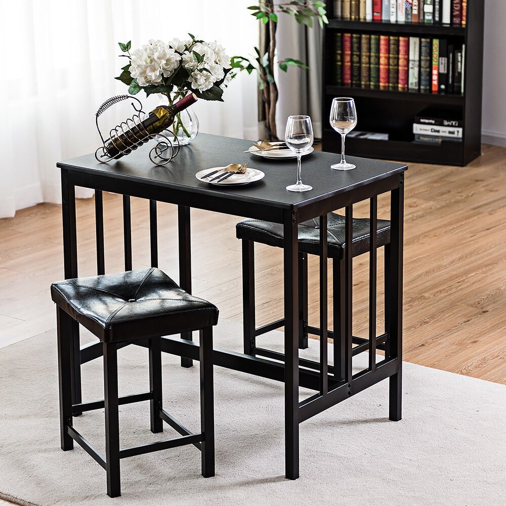 Costway 3 PCS Modern Counter Height Dining Set Table 32.5'' and 2