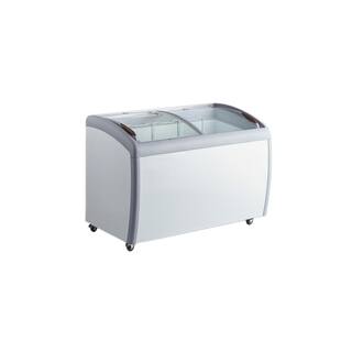 Cooler Depot 49 in. W 9.2 cu.ft. Manual Defrost Commercial Curved Glass Top Display Chest Freezer in White DXXXS-360YXL