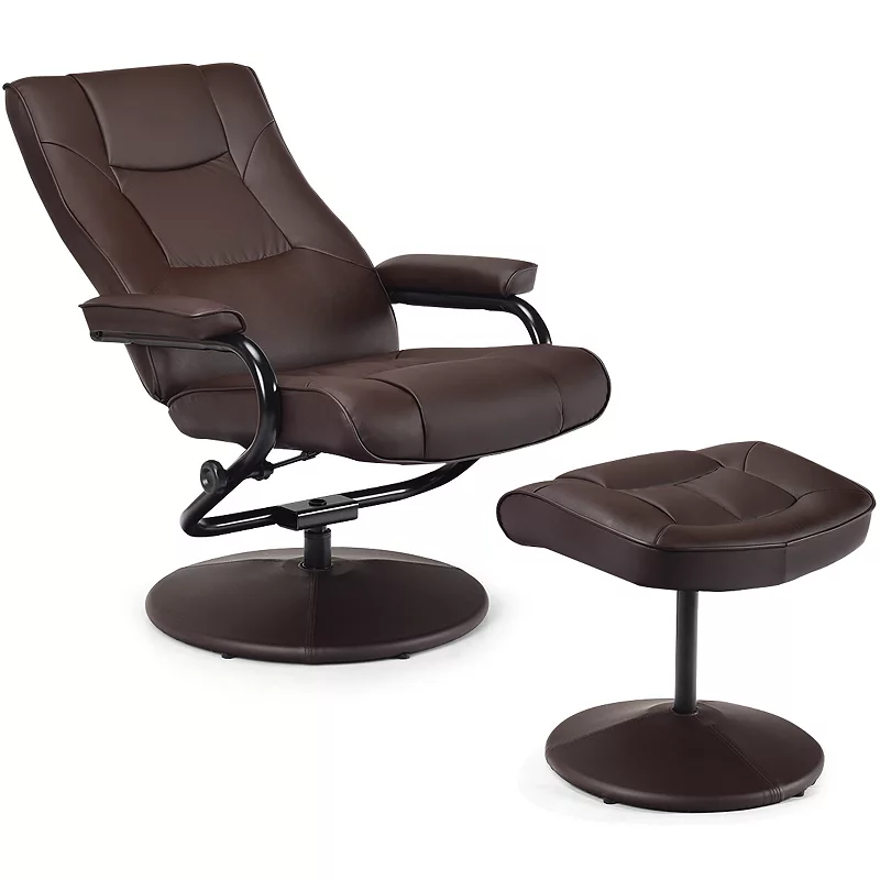 Swivel Lounge Chair Recliner With Ottoman