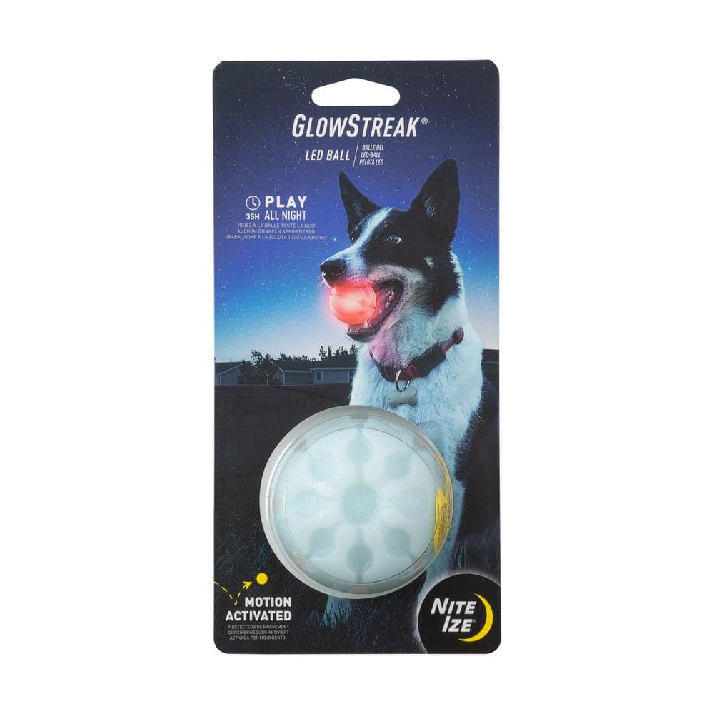 Nite Ize GlowStreak LED Red Ball Dog Toy GSB-10-R7