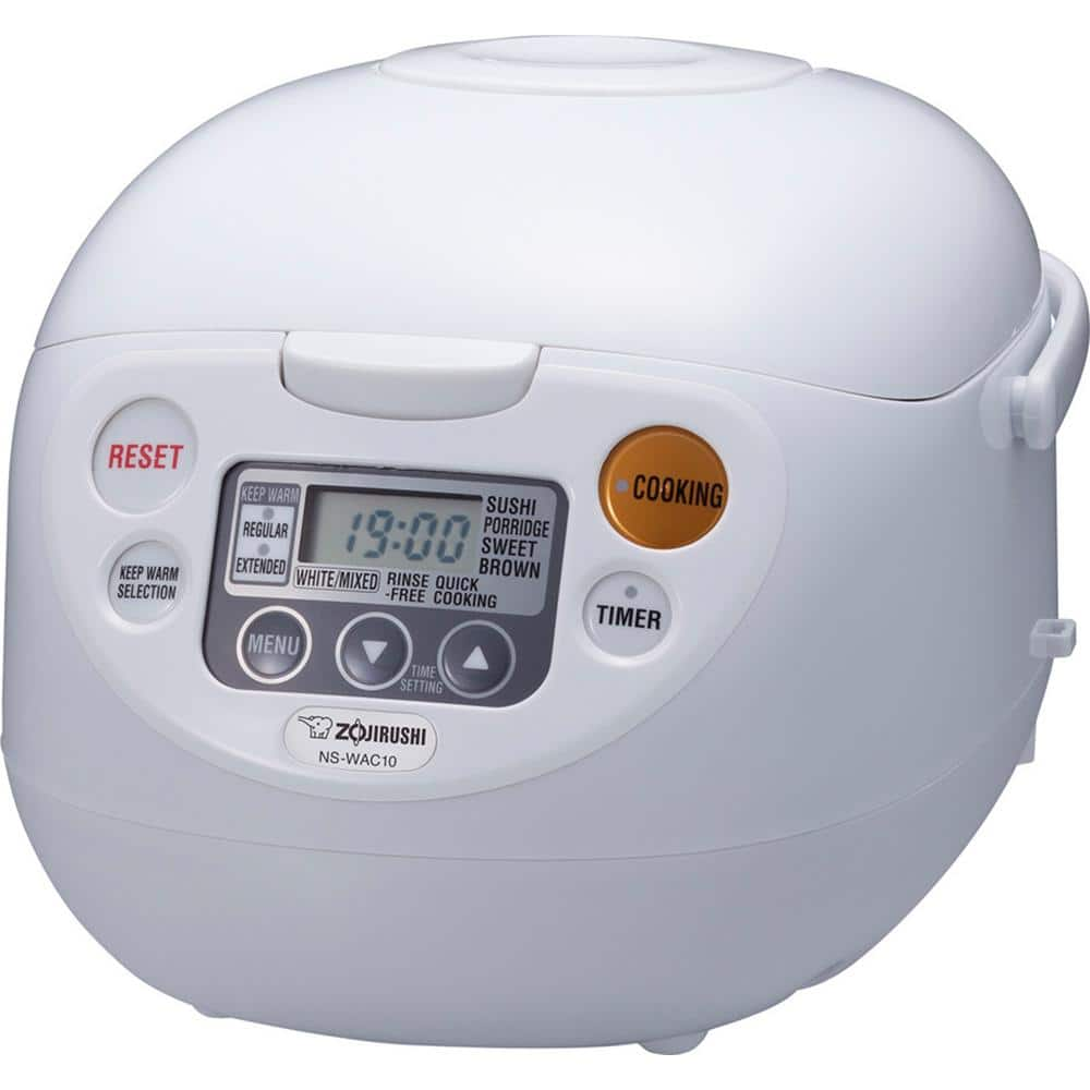 Zojirushi Micom 5-Cup Cool White Rice Cooker and Warmer with Built-In Timer NS-WAC10WD