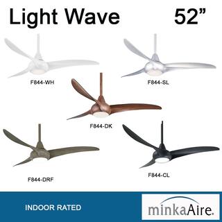 MINKA-AIRE Light Wave 52 in. Integrated LED Indoor Distressed Koa Ceiling Fan with Light with Remote Control F844-DK