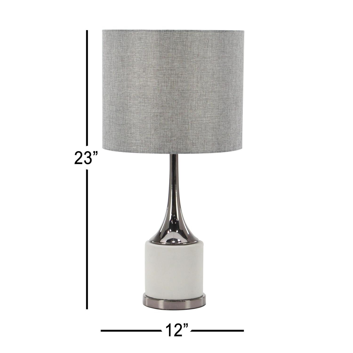 DecMode Gray Metal Traditional Table Lamp 23