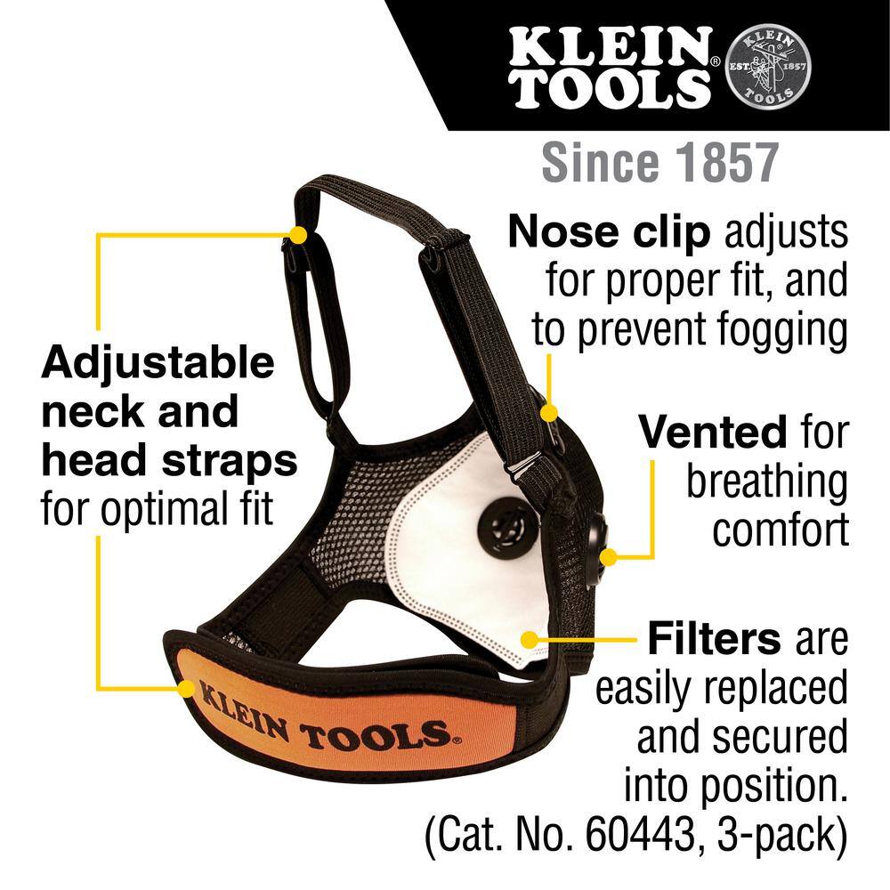 Klein Tools Reusable Face Mask with Replaceable Filters 60442