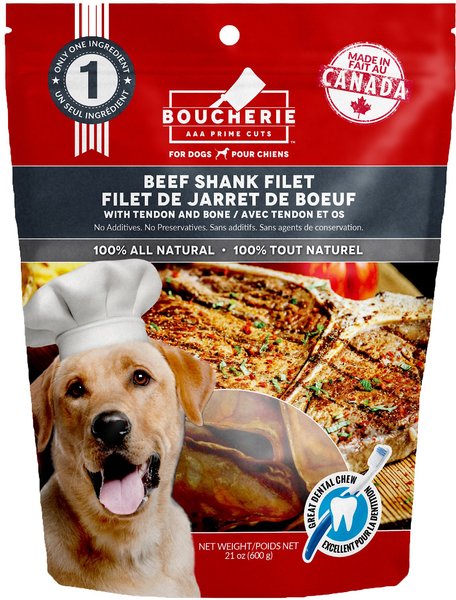 Boucherie Beef Shank Filet Dog Treats， 21-oz bag