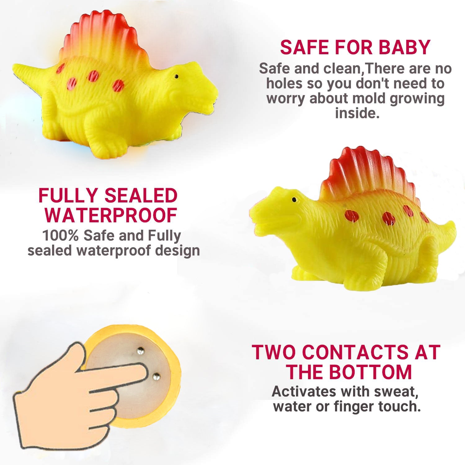 Bath Toys for Kids， Light up Dinosaur Baby Bath Toys， Bathtub Shower Pool for Toddler， Toys for Boys Girls 1 2 3 Years