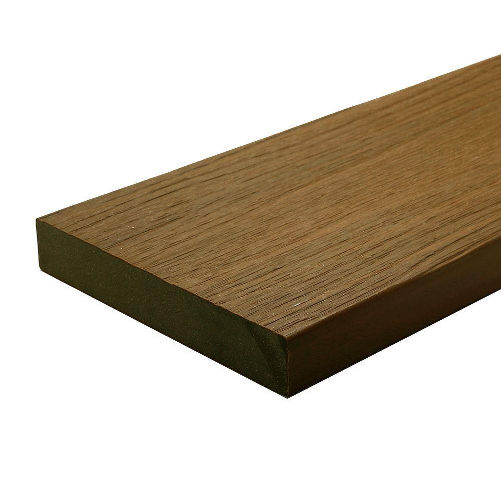 NewTechWood UltraShield Naturale Cortes Series 1 in. x 6 in. x 1 ft. Peruvian Teak Solid Composite Decking Board Sample US07-16-N-TK-S