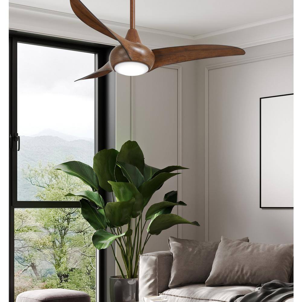 MINKA-AIRE Light Wave 44 in. LED Indoor Distressed Koa Ceiling Fan with Light and Remote Control F845-DK