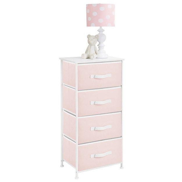 Tall Dresser Storage Tower Stand With 4 Fabric Drawers