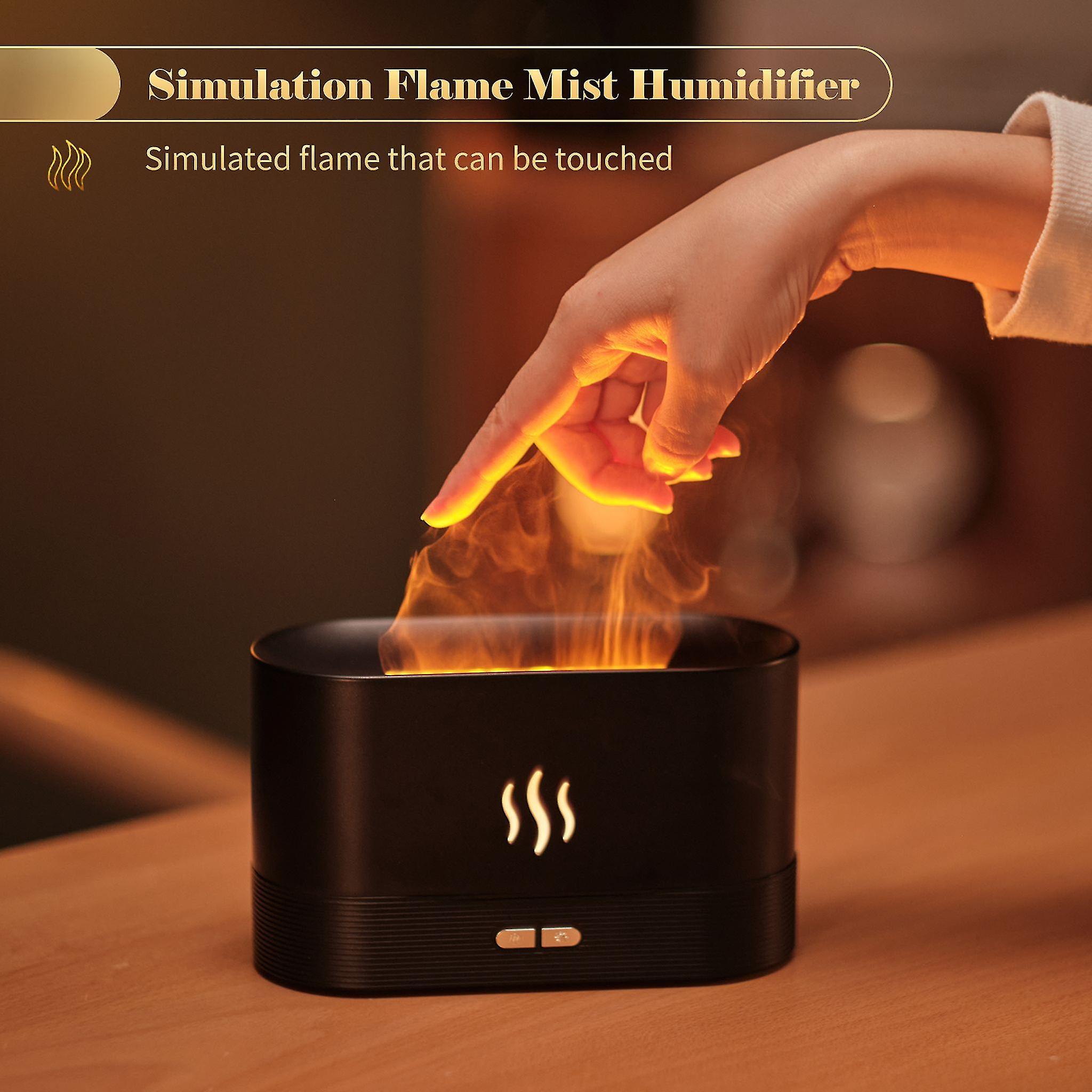 Humidifier Diffuser， 0.18l， 2 In 1 Aroma Diffuser， Air Humidifier， Flame Mist With 2 Brightness Night Light， Auto Power Off， For Baby， Bath， Yog