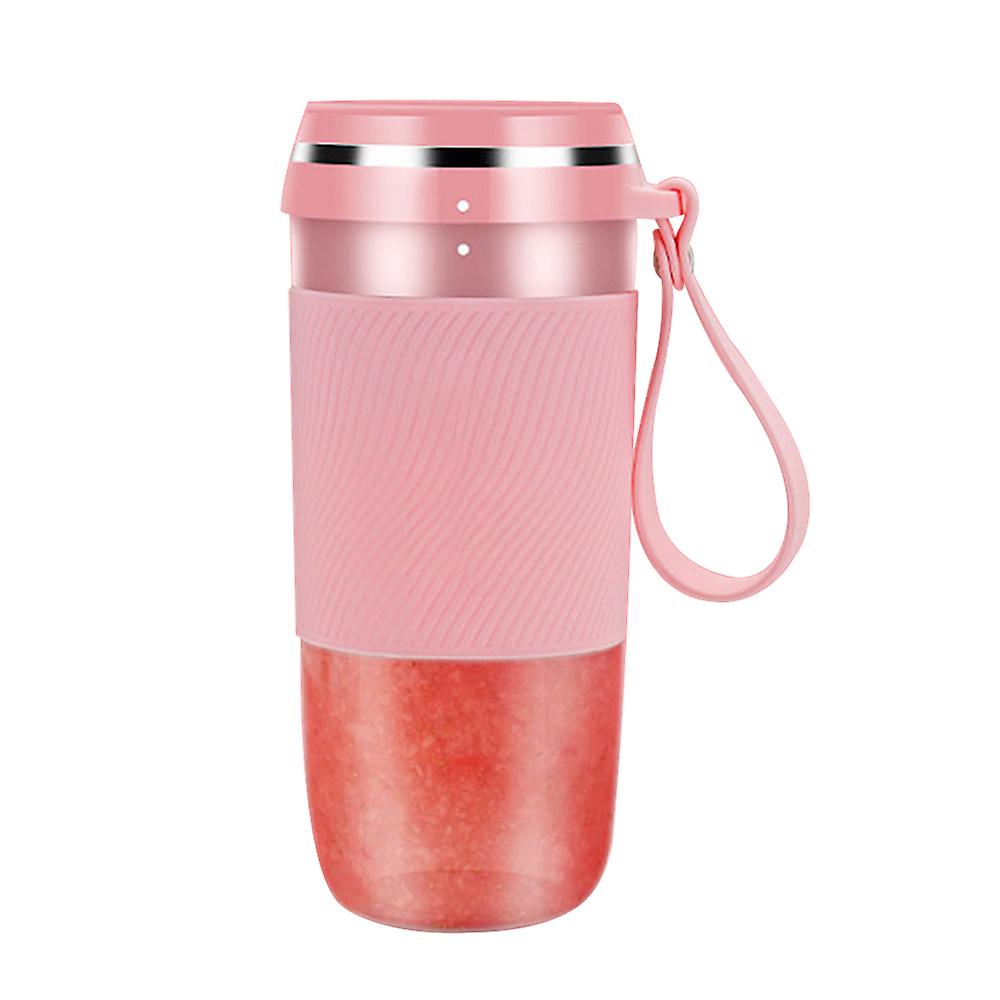 Pink 300ml Mini Personal Portable Juicer Small Juice Cup Smoothie Maker With Usb Rechargeble Fruit Juicer Mixer For Travel Office