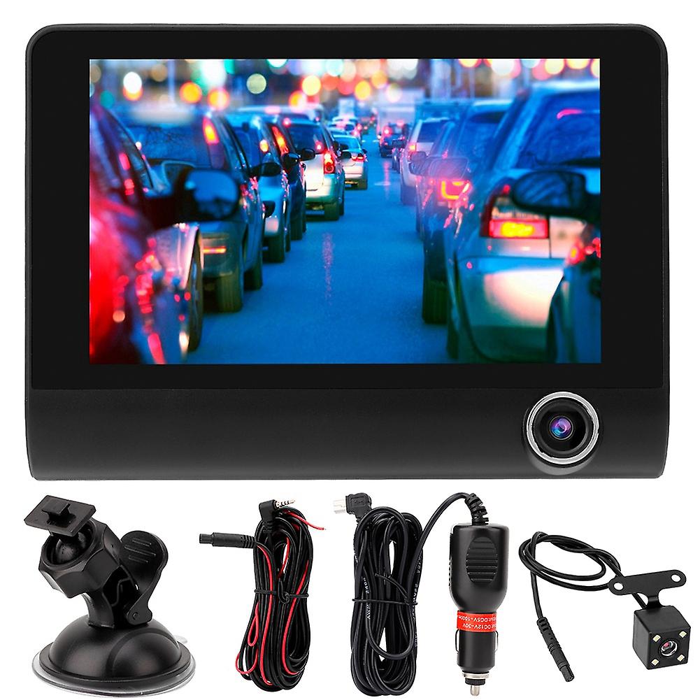 4inch HD 1080P Car DVR Dash Cam Camera Recorder Three Lens Camcorder Reversing Video Camera