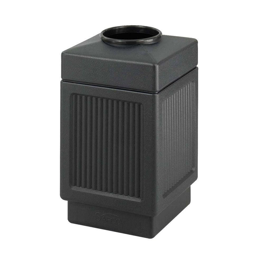 Safco 38 Gal. IndoorOutdoor Square Shape Receptacle SAF9475BL