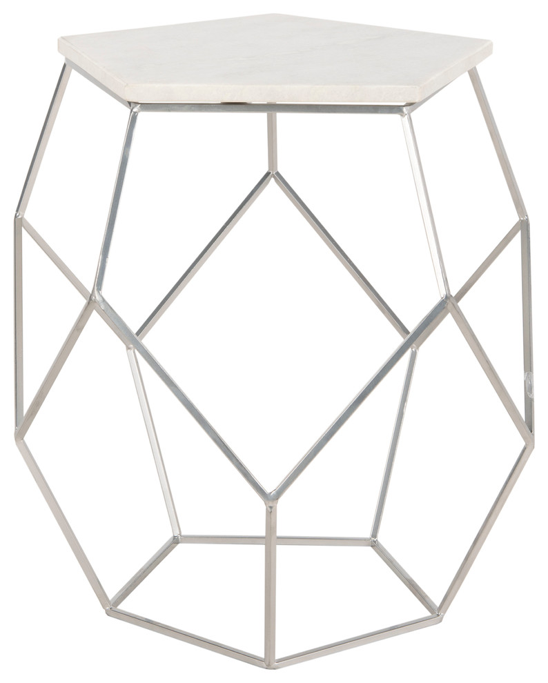 Safavieh Modern Pentagon Marble Top Side Table   Contemporary   Side Tables And End Tables   by Safavieh  Houzz