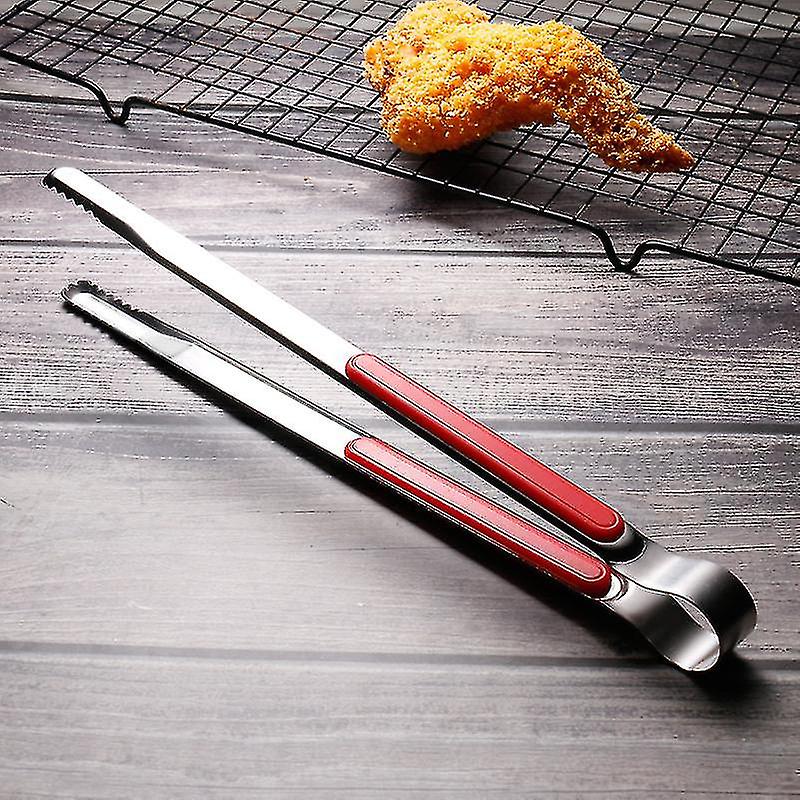 Bbq Tool Stainless Steel Kitchen Tongs， Kitchen Serving Tongs， Metal Food Tongs With Non-slip Comfortable Handle