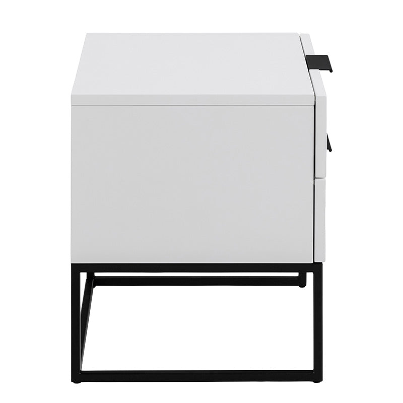 SVANA Bedside Table 40cm - White & Black