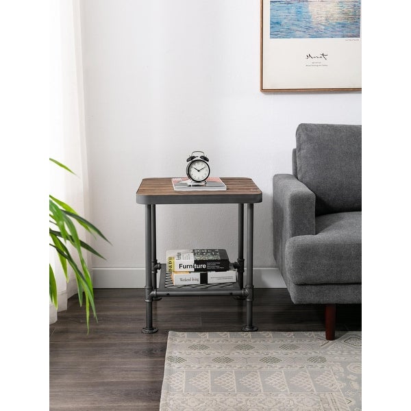 Boraam Newport Grey and Natural End Table