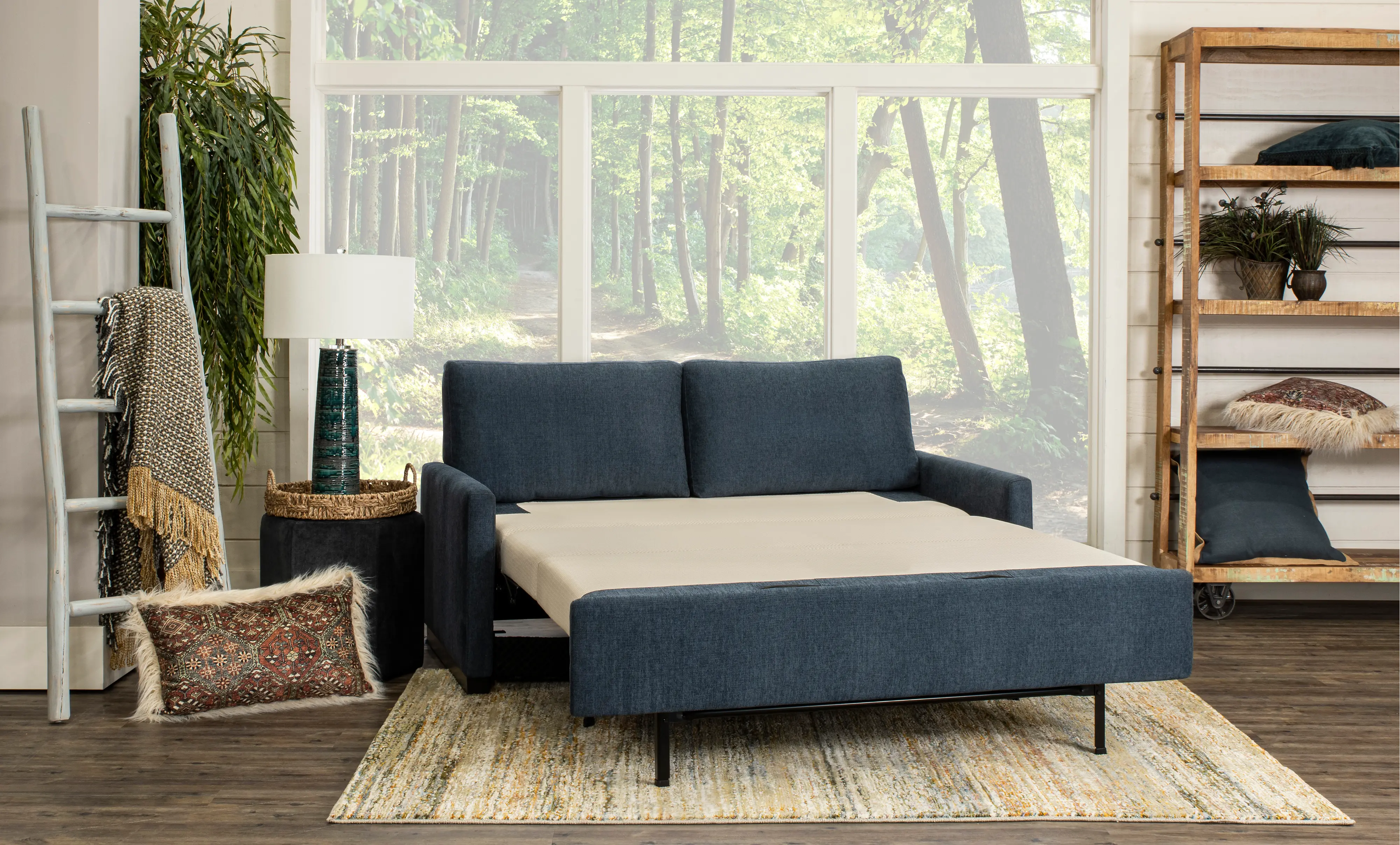 Preston Blue Queen Sofa Bed