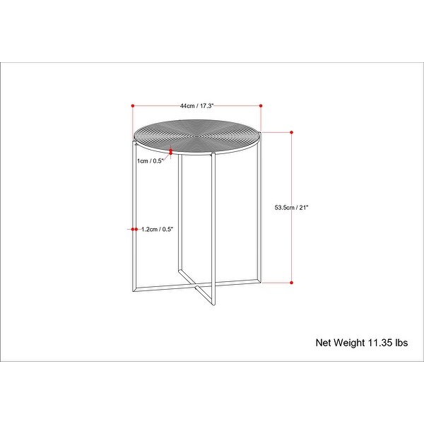 WYNDENHALL Medford Modern 17 inch Wide Metal Side Table in Gold/Brass - 17