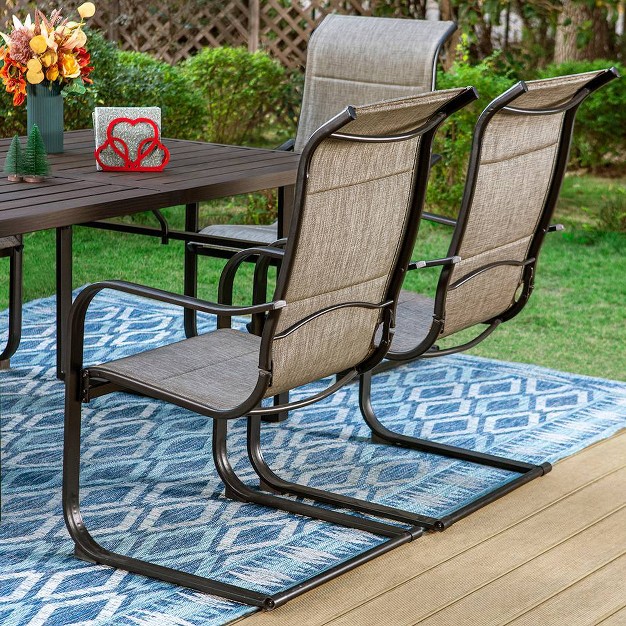 2pk Steel Patio Padded Sling C spring Arm Chairs Captiva Designs