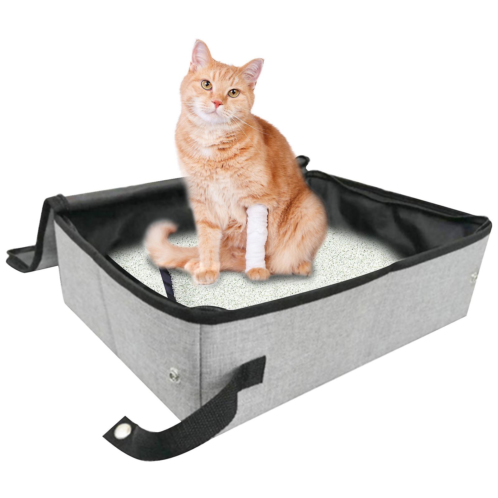 Travel Cat Litter Box Portable Cat Litter Box With Lid Collapsible Waterproof For Outdoor Travel  S