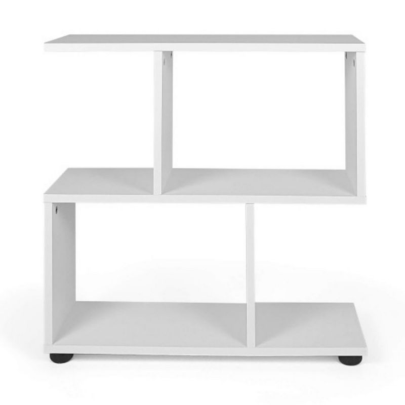 3-tier Geometric Bookshelf With Thick Foot Pads