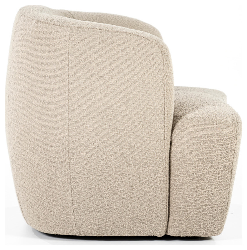 Taupe Upholstered Barrel Chair  Eleonora Charlotte   Contemporary   Armchairs And Accent Chairs   by Luxury Furnitures  Houzz