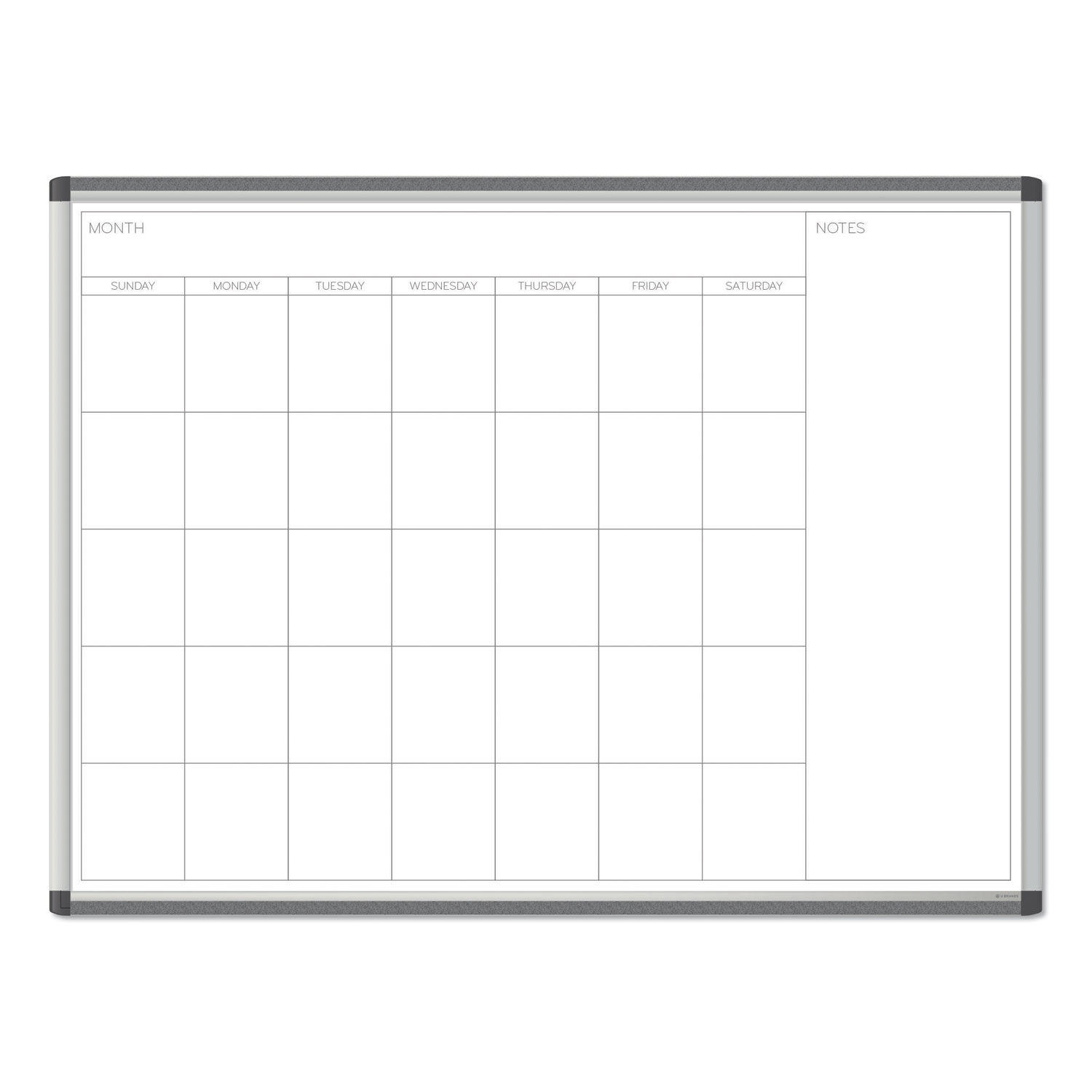 PINIT Magnetic Dry Erase Undated One Month Calendar by U Brands UBR2903U0001