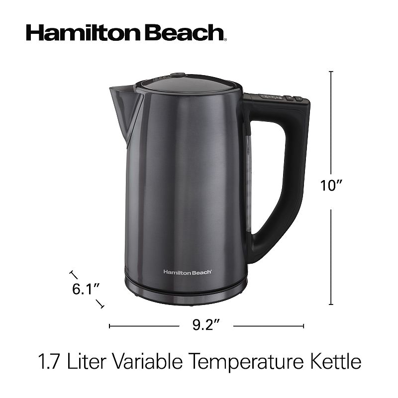 Hamilton Beach 1.7-Liter Variable Temperature Black Stainless Kettle