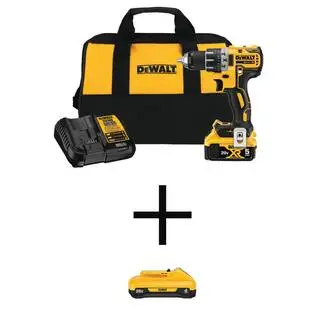 DEWALT 20V MAX XR Lithium-Ion Cordless Brushless 12 in. DrillDriver(1) 5.0Ah Battery (1) 4.0Ah Compact Battery and Charger DCD791P1WDCB240