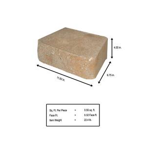 Pavestone RockWall Small 4 in. x 11.75 in. x 6.75 in. Rivertown Concrete Retaining Wall Block (144-Piece46.6 sq. ft.Pallet) 87549