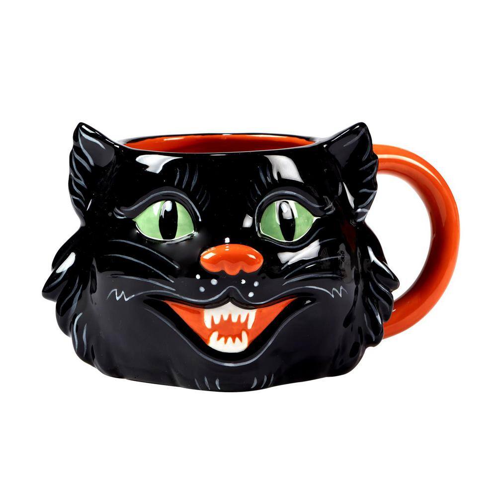 Certified International Scaredy Cat 3D Multicolored Earthenware 22 oz. Mug Assorted (Set of 4) 37234SET4